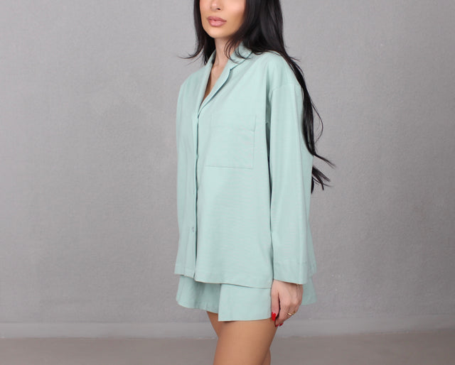 SAGE COTTON PAJAMA SHIRT